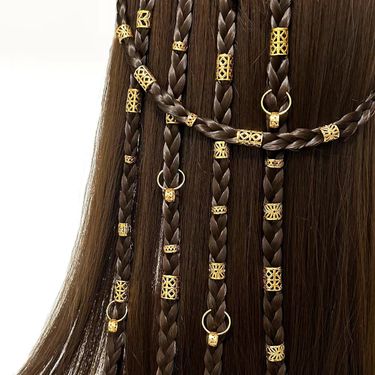 80 - Piece DIY Wig Dreadlock Accessories Set, Iron - Ring Hollow - Out Hair Extension Rings, Braid Hair Ties & Clips_voghion.com