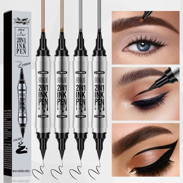 WAKEANGEL Double-Ended Liquid Eyeliner Natural Smudge-Proof Realistic Wild Four-Pronged Eyebrow Pencil_voghion.com
