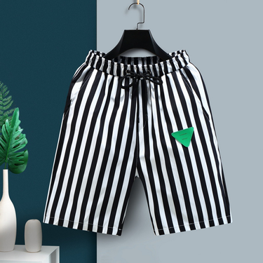 Men's Clothing Shorts Striped Summer New Style Brand Shorts Versatile Hot Style Thin Casual Beach Pants Straight Pants_mkmklike.com