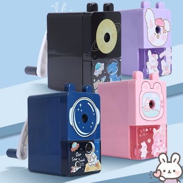 Kawaii Cartoon Pencil Sharpener - 4 Fun Designs Manual Dual Hole For Colored & Standard Pencils_voghion.com