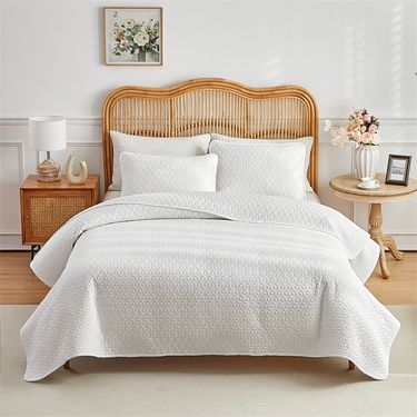 Luxury Solid Color Quilted Bedding Set - Modern Minimalist 3-Piece Comforter Cover With Geometric Design, Multiple Sizes 173-264cm_voghion.com