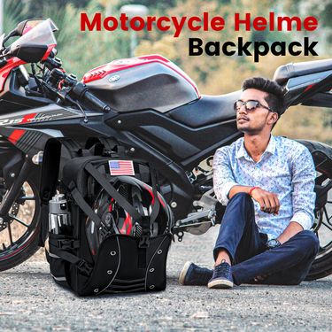 Motorcycle Backpack Helmet Bag, Large Capacity Waterproof Men's Helmet Backpack, Motorcycle Accessories Helmet Storage_voghion.com