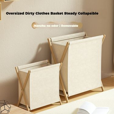 Dirty Foldable Large Bathroom Laundry Fabric Clothes Storage Basket_voghion.com