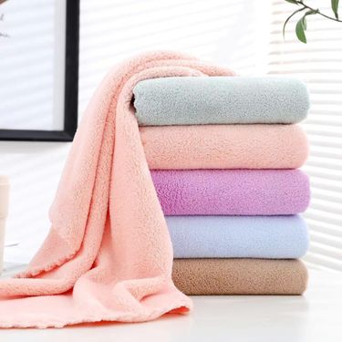 Micro Fiber Towel Solid Color Square Towel Soft Thickened Absorbent Quick Dry Home Bath Towel_voghion.com