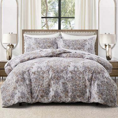 Nordic Paisley Duvet Cover Set, Premium Brushed Polyester Bedding, Breathable & Wrinkle-Resistant, Geometric Pattern Design, Fits US/EU/AU Bed Sizes_voghion.com