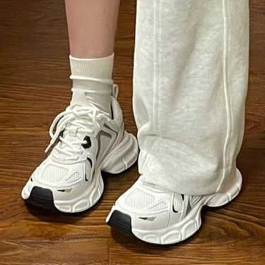 Women's Dad Sneakers 2024 Mesh Casual Running Sports Versatile Thick Sole Breathable Shoes Ins Trend D-4_voghion.com