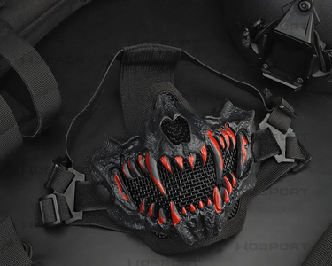 Fang Mask Standard Edition Double Layer Steel Wire Cos Half Face High Breathable Protective Tactical Motorcycle Riding_voghion.com