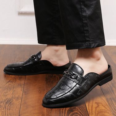 Unbeatable Quality Large Leather 2025 Summer New Semi Slipper Men's Daily Casual Shoes With Toe Caps And Cool Slippers_voghion.com