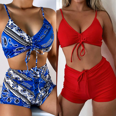 Popular women's split swimsuit sexy high waist bikini _voghion.com