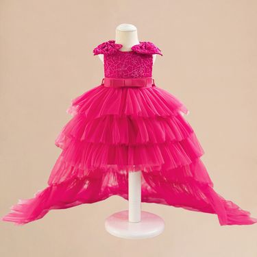 Kid's Clothing new girls tail skirt baby one year old embroidered dress children catwalk tail birthday dress_voghion.com