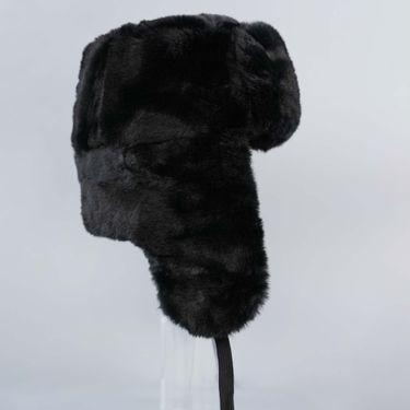 Lei Feng Hat, Full Hair Black Hat, Men's Hat, Ear Protection Hat, Thickened And Velvet Thermal Hat, Wind-proof Cycling Hat._voghion.com