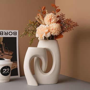 Behanmei Nordic plain embryo vase white ins style ornaments home living room creative flower utensils cross-border dropshipping_voghion.com