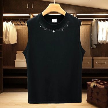 Men's Clothing Pure Cotton Sleeveless T Shirt Men's Vest Summer Waistcoat Wide Shoulder Loose Basketball Hurdles Fitness Sports Cotton Sweatshirt_voghion.com