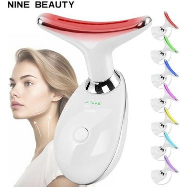 Neck Massager, 7-color Introduction Vibration V-face Device, Dolphin Neck Beauty Device_voghion.com
