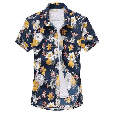 CT Summer Trendy Hawaiian Style Beach Vacation Travel Short Sleeve Shirt For Men_voghion.com