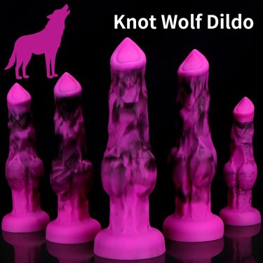 New Textured Wolf Dildo Animal Dildo Soft Realistic Thick Fake Penis Liquid Silicone Adult Sex Toy_voghion.com