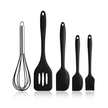 5PCS/SET Silicone Spatula Cookware Baking Tool Set Pot Spatula Cooking Spoon Kitchen Accessories Multifunctional Cooking Utensils_voghion.com