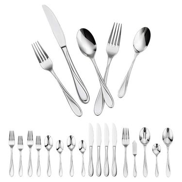 65-Piece Silverware Set Stainless Steel Cutlery Flatware Utensil Kitchen For 12_voghion.com