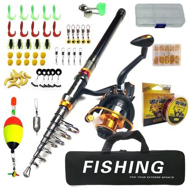 Rod Combo Fishing Gear Combination Short Sea Fishing Rod Set Long Distance Casting Lure Rod Reel Library Bait Box Full Set_voghion.com