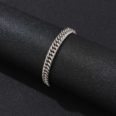 Cuban Trend Hip-Hop Style Fashion Personality Accessories Braided Stainless Steel Men's Bracelet_voghion.com