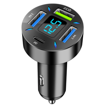 66W 4-port PD fast car charger car adapter cigarette lighter socket distributor 12-24V car accessories_voghion.com