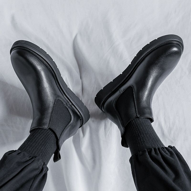 Ankle Boots Leather Western Chic Stiletto Parties Outdoor Footgear Footwear Heel Flat Round Toe Slip-On Zipper_voghion.com