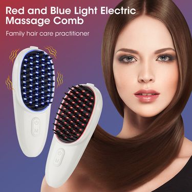 Anti stripping electric massage therapy red and blue light hair generator vibration scalp meridian massager beauty comb_voghion.com