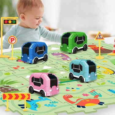 1 Set DIY City Map Puzzle Rail Car Set Exciting Racing Adventures Improve Creativity Jigsaw Rail Car For Kids_voghion.com