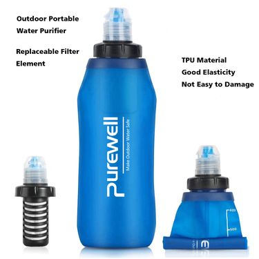 500ml Water Filter Straw Soft TPU Folding Outdoor Filtered Water Bag for Sport Camping Hiking Cycling Water Filter Bottle_voghion.com