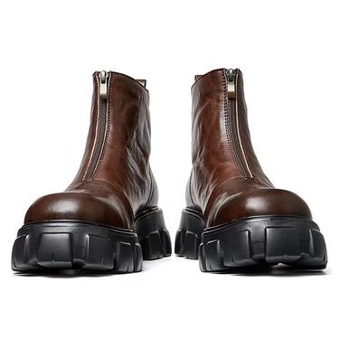 Niche New Martin With Front Zipper, High-End Thick Sole, Women's Tube Boots, Trendy Short Boots For Women_voghion.com