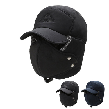 Men's hats winter warm and cold-proof elderly hat middle-aged and elderly outdoor hat embroidery ear protection Lei Feng hat elderly dad hat_voghion.com