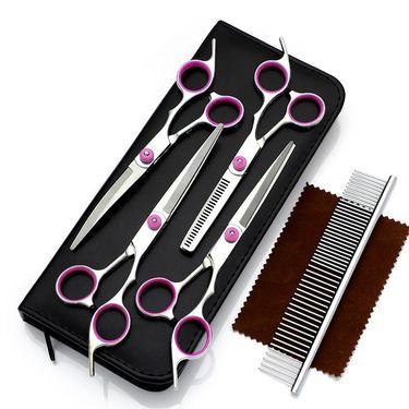 Pet Beauty Scissors Professional Dog Hair Trimming, Straight Cutting, Bending, Teeth Cutting, Teddy Scissors Comb Set_viptrois.com