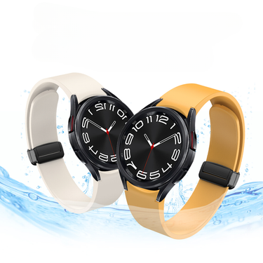 Watch Band for Samsung Watch 6 20mm Men's Magnetic Folding Buckle Silicone Casual Fashion Watch Strap_voghion.com