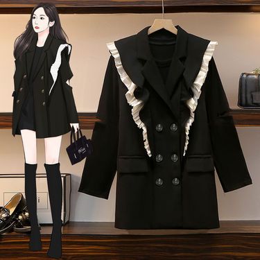 Women's Clothing 2024 autumn new design sleeveless suit vest jacket mid length tops two piece suits women_voghion.com