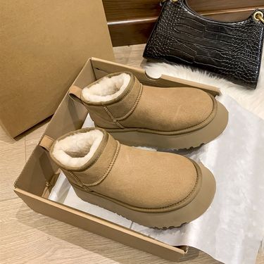 Snow Boots women's platform thick-soled outer wear 2023 Winter new fur integrated waterproof non-slip warm cotton shoes_voghion.com