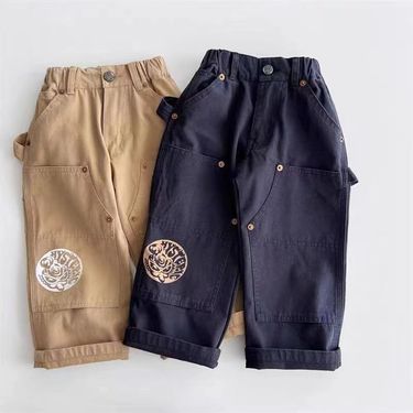 2025 Autumn New Boys' Two-tone Cotton Curtain Boys And Girls Stylish Versatile Trendy Pants For Kids_voghion.com
