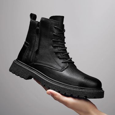 European Warm Series Genuine Martin Large Size Winter Warm Thick Sole Long Men's Leather Cotton Boots Non-Slip Wear-Resistant_vogvips.com