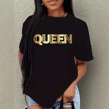 Women's clothing new love fashion T hot diamond casual printed T-shirt_voghion.com