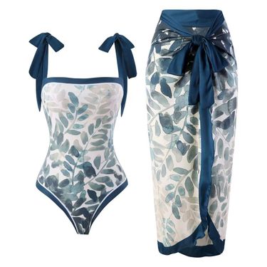 Women's Clothing Swimsuits With Leaf Prints And Skirts To Cover The Flesh And Show Thin Bikinis In Stock_voghion.com