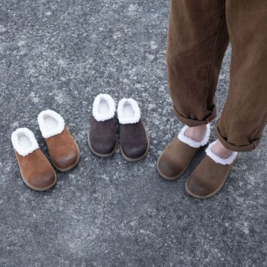 New Autumn Winter New Flat Mules With Fleece Thick Sole Half Slippers New Style Slip-On Women's Shoes_voghion.com