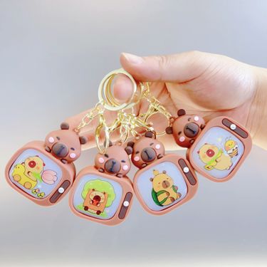 Creative Cute Capybara Glowing Keychain TV Pendant Backpack Exquisite Gift Claw Machine_voghion.com