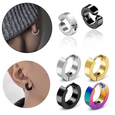 Simple titanium steel ear clips, stainless steel earrings for men and women, Korean ins style earrings, anti allergic jewelry, earrings_ipsvogv.com