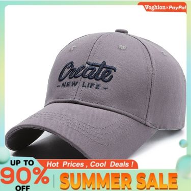Versatile Duckbill Cap Big Head Circumference Embroidered Letters Hardtop Casual Sunshade Men's And Women's Baseball Caps_voghion.com