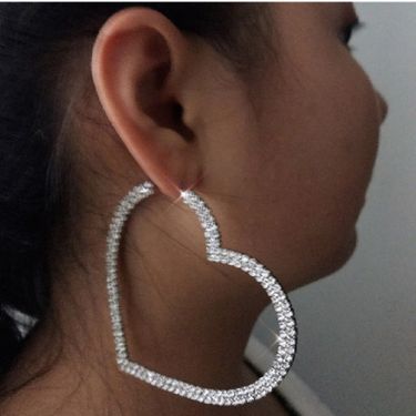 exaggerated Big Love earrings hollow heart-shaped retro earrings full Diamond trend earring earring_ipsvogv.com