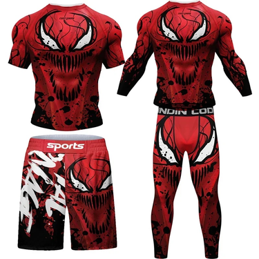2024 New Men MMA Compression T-shirt Shorts Spartan Set Rashguard Jiu jitsu Shirts Clothes Fiess Bjj Boxing Boxe Sport_voghion.com