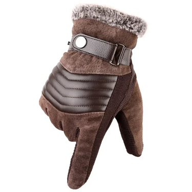 Touch Screen Winter Warm Men's Genuine Leather Casual Gloves Mittens for Men Outdoor Sport Full Finger Glove_voghion.com
