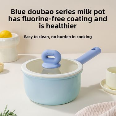 New Blue Bean Soup Single Serving Baby Food Fluorine-Free Ceramic Glaze Steamable Milk Pot_voghion.com