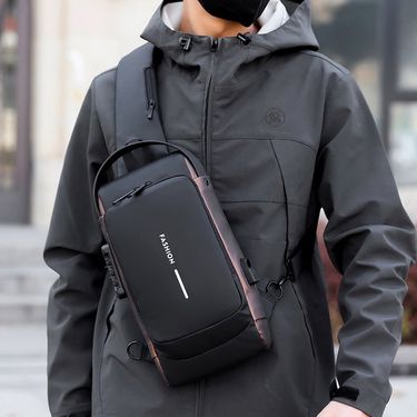 Men's Waist Bag Waterproof Shoulder Bag For Men, Messenger Bag, High-grade Anti-theft Usb Charging, Cycling Large-capacity Business Chest Bag_voghion.com