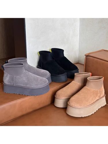 Winter Sheepskin Fur Integrated Thick-soled Short Elastic Boots Short Boots Casual Thickened Warm Snow Boots Women_voghion.com