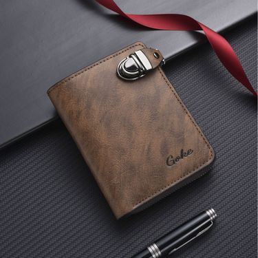 Men's Wallet Cross-border Men's High-end Retro Pu Short Men's Lock Credit Card Bag Can Store Change Bag_voghion.com